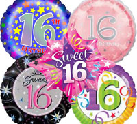 16th Birthday Foil Balloons