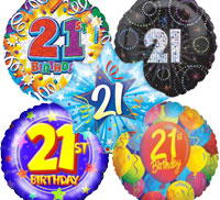 21st Birthday Foil Balloons