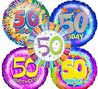50th Birthday Foil Balloons