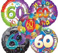 60th Birthday Foil Balloons