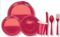 Apple Red Plastic Tableware