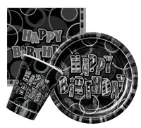 Black Birthday Glitz Tableware