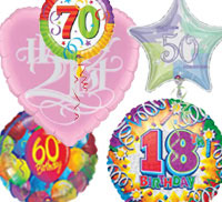 Aged Birthday Shaped Balloons