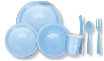 Powder Blue Plastic Tableware
