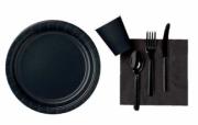 Jet Black Paper Tableware