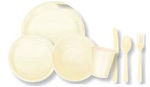 Vanilla Creme Plastic Tableware