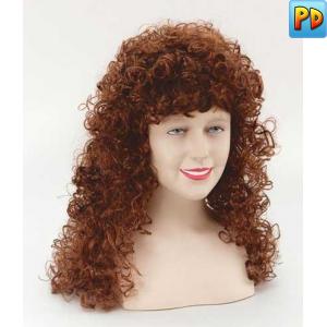 Long Curly Renaissance Wig, Brown/Ginger