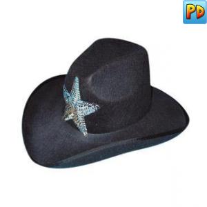 Cowgirl Madonna Hat, Black