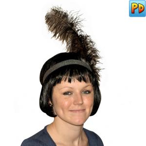 Charlston Headband with Black Feather