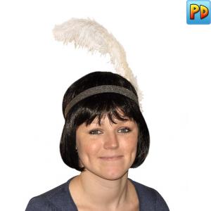 Charlston Headband with White Feather