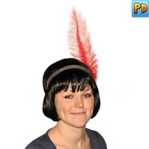 Charlston Headband with Red Feather
