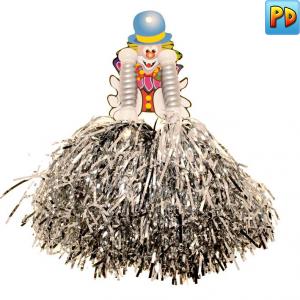 Tinsel Pom Poms, Silver