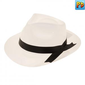 Gangster Hat, White Plastic