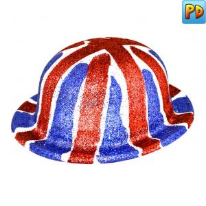 Union Jack Glitter Bowler Hat
