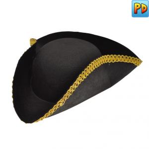 Tricorn Hat with Gold Trim