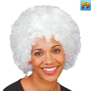Curly Afro Wig, White