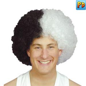 Sports Fan Wig, Black and White