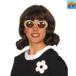 60's Flick Up Wig, Brown