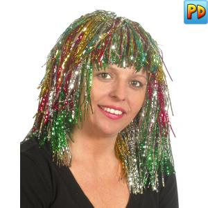 Short Crinkle Tinsel Wig, Multi