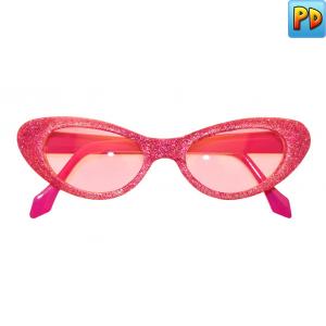 Flyaway 50s Style Specs, Pink Glitter