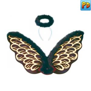 Wings & Halo Set, Black