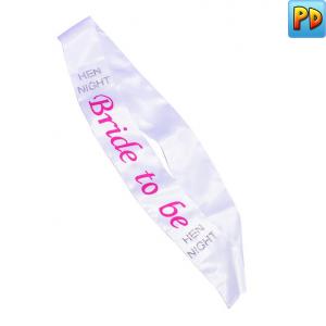 Hen Night 'Bride To be' Sash, White/Pink