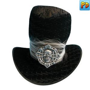 Velvet Cobweb Top Hat, Black