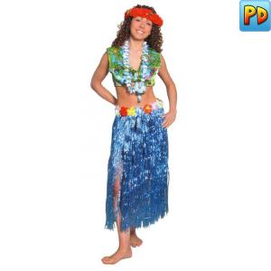 Hawaiian Grass Hula Skirt, Blue