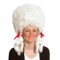 Dame Wig With Ribbon, White