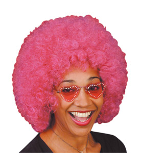 Curly Afro Wig, Pink