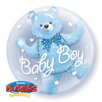 Baby Blue Bear Double Bubble Balloon