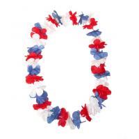 Island Hawaiian Lei, Red, White & Blue