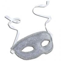 Silver Eyemask with Ribbon Tie
