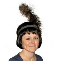 Charlston Headband with Black Feather