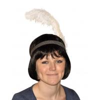 Charlston Headband with White Feather