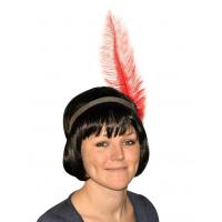 Charlston Headband with Red Feather