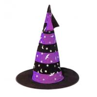 Striped Witch Hat, Black/Purple