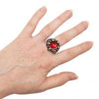 Gothic Stone Ring, Red