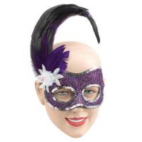 Purple Eyemask with Silver Sequins