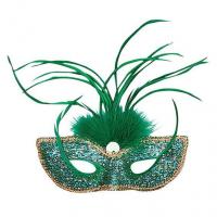 Green Eyemask with Tall Feathers