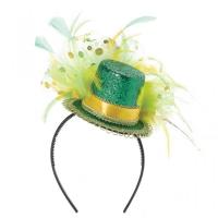 Feathered Headband Hat, Green