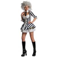 Ladies Beetlejuice Fancy Dress Costume