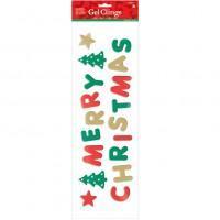 Merry Christmas Glitter Gel Clings