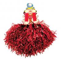 Tinsel Pom Poms, Red