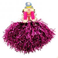 Tinsel Pom Poms, Pink