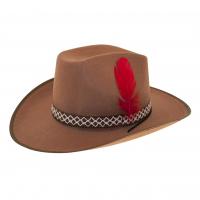 Dallas Cowboy Hat with Feather, Brown