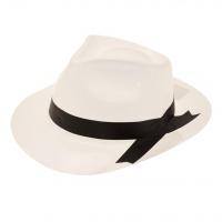 Gangster Hat, White Plastic
