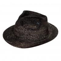 Glitter Gangster Hat, Black