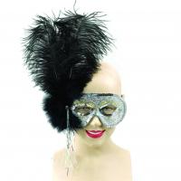 Ostrich Feather Eyemask, Black
