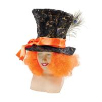 Mad Hatter Hat with Orange Hair